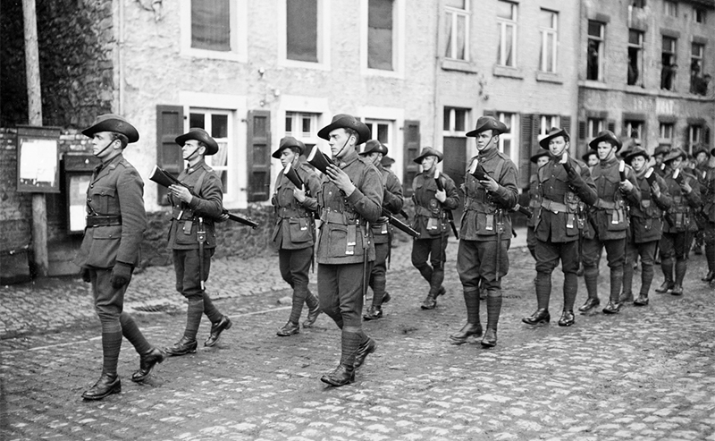 ANZACs marching during WWI